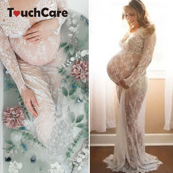 Floral Lace Ankle Length Maternity Dress