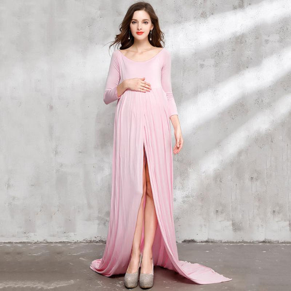 Pink Maxi Maternity Dress