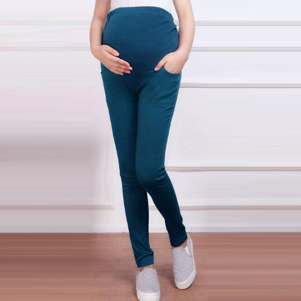 New Cotton Women Pregnant Leggings Adjustable High Elasticity Stretch Long Pregnant Pants Trousers for Ladies Maternity Dress