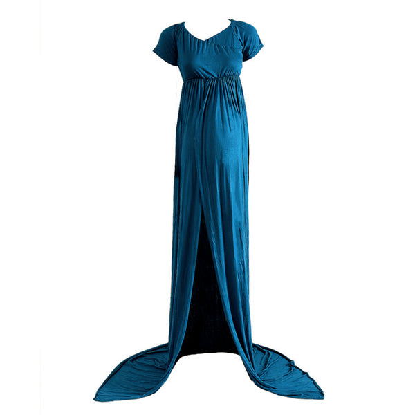 Maternity Dress for Photo Shooting Pregnant Women Maxi Long Dress Short Sleeve Off Shoulder Dresses Maternity Photography Props