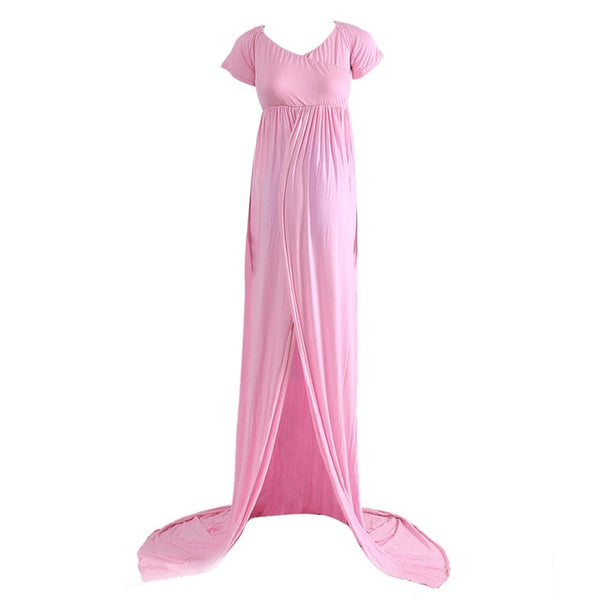 Maternity Dress for Photo Shooting Pregnant Women Maxi Long Dress Short Sleeve Off Shoulder Dresses Maternity Photography Props