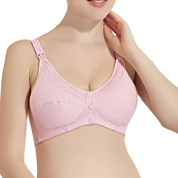 Wholesale Women Maternity Feeding Cotton Nursing Breastfeeding Bra Front 3 Button