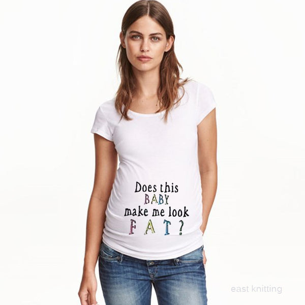 YF0006 New Fashion Does this baby make me look fat Print Funny Women Maternity T shirt