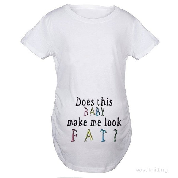 YF0006 New Fashion Does this baby make me look fat Print Funny Women Maternity T shirt